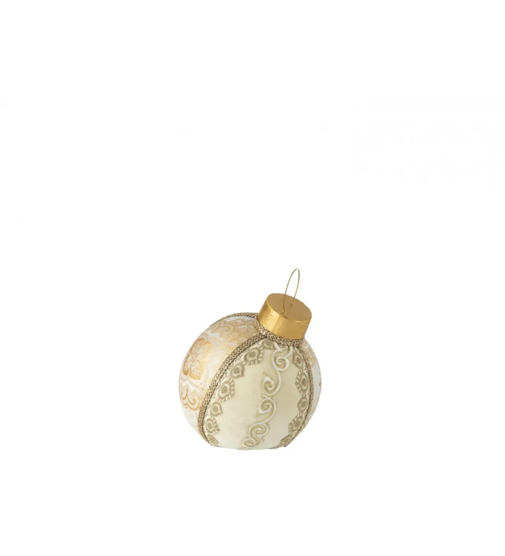 J-Line Ozdoba Bauble 23 cm biało złota