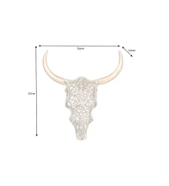 Invicta Interior Ozdoba ścienna EXOTIC BULL 57 cm drewno mango złoto