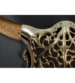 Invicta Interior Ozdoba ścienna EXOTIC BULL 57 cm drewno mango złoto