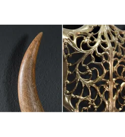 Invicta Interior Ozdoba ścienna EXOTIC BULL 57 cm drewno mango złoto