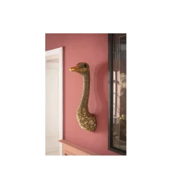KDesign Ozdoba ścienna OSTRICH 18 x 71 cm złota