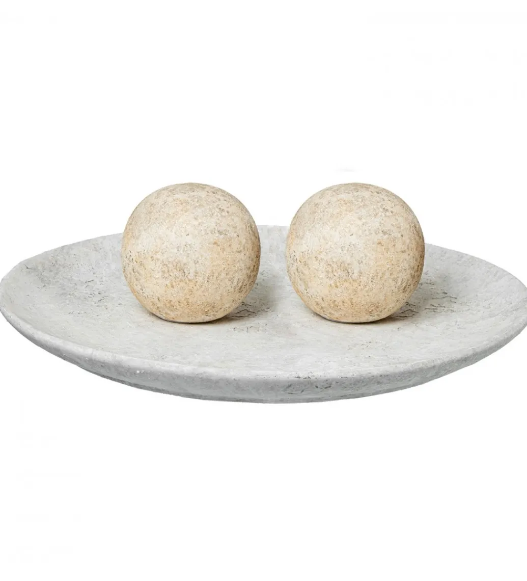 Exclusivas Ozdoba RUSTIC 10 cm ceramiczna kula biała