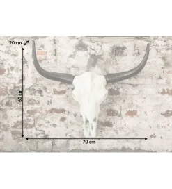 Invicta Interior Ozdobna czaszka El Toro 70 cm biały czarny