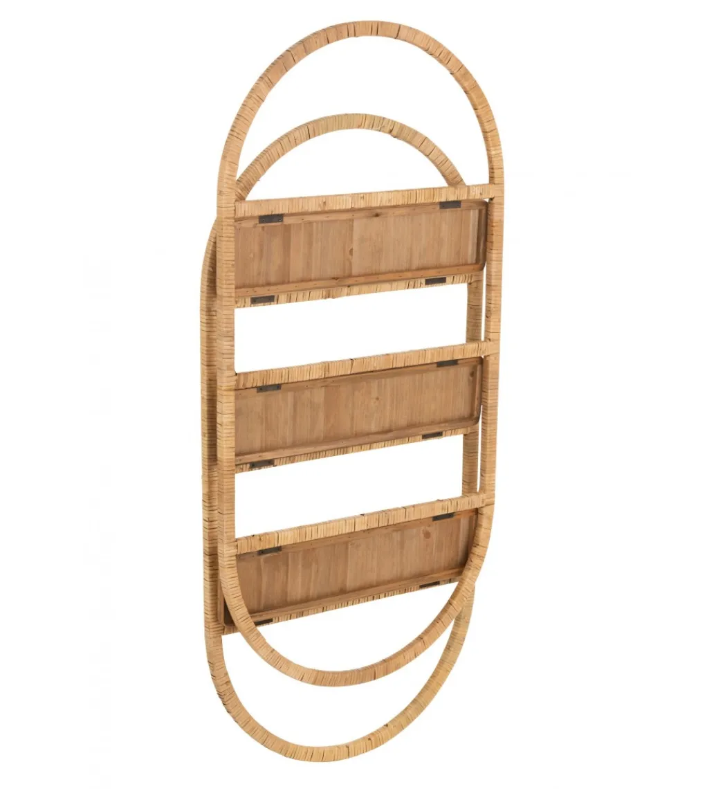 J-Line Półka ścienna Plank 56 cm rattan