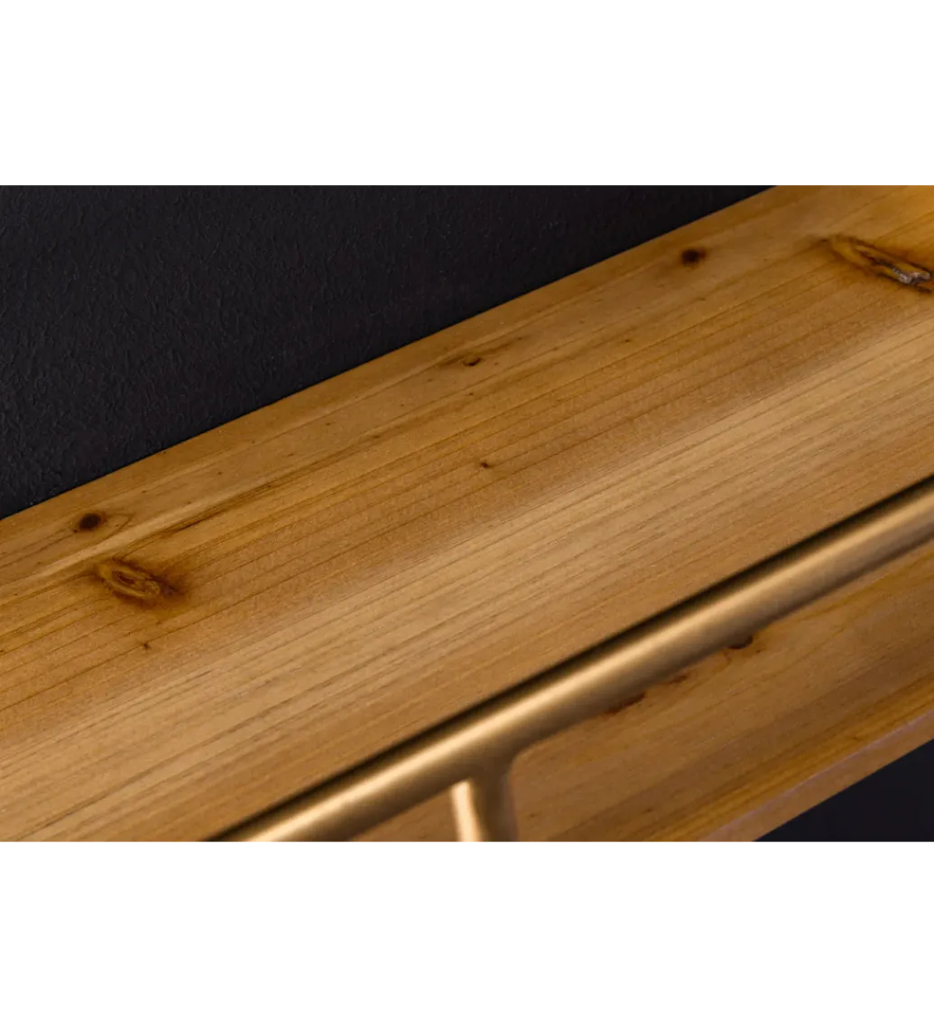 Invicta Interior - przedsprzedaż Półka HERITAGE 75 cm złota drewno sosny