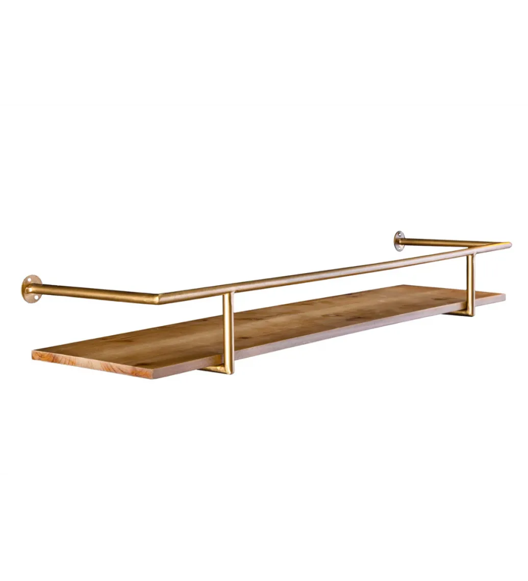 Invicta Interior - przedsprzedaż Półka HERITAGE 75 cm złota drewno sosny