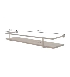 Invicta Interior - przedsprzedaż Półka HERITAGE 75 cm złota drewno sosny