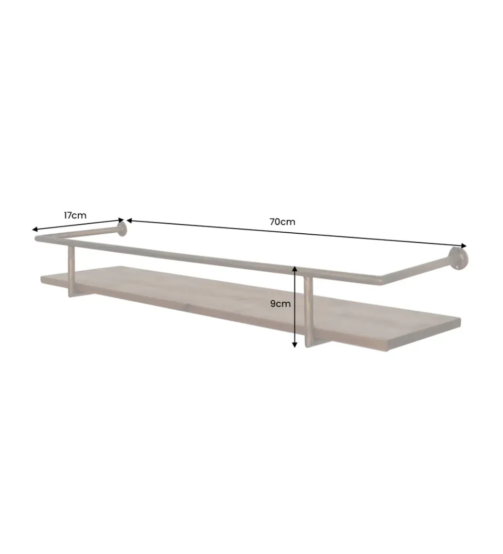 Invicta Interior - przedsprzedaż Półka HERITAGE 75 cm złota drewno sosny
