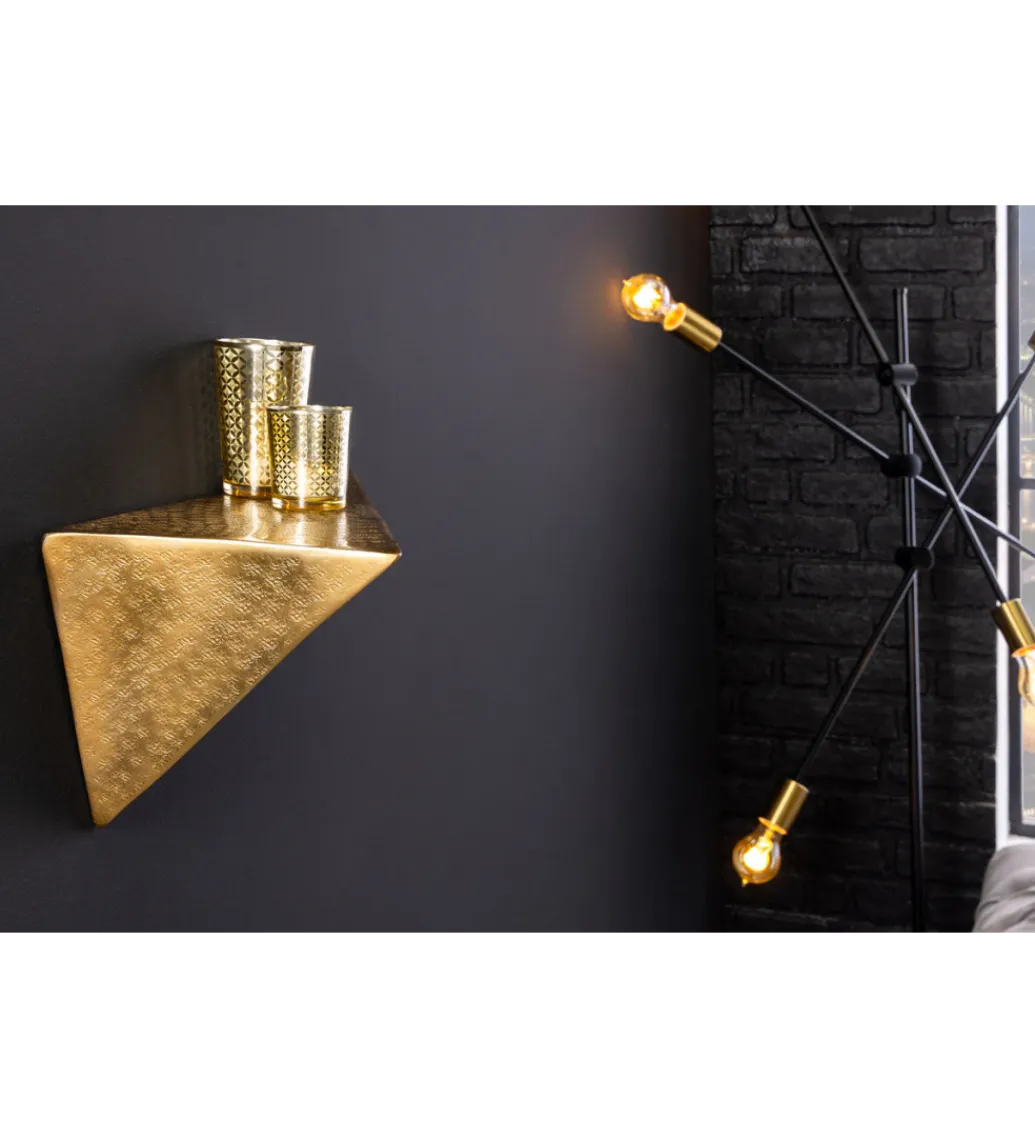 Invicta Interior - przedsprzedaż Półka PYRAMID 40 cm złota