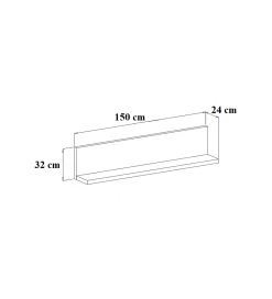 Helvetia Półka wisząca BOTA 150 cm w optyce betonu