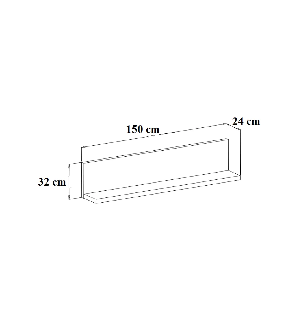 Helvetia Półka wisząca BOTA 150 cm w optyce betonu