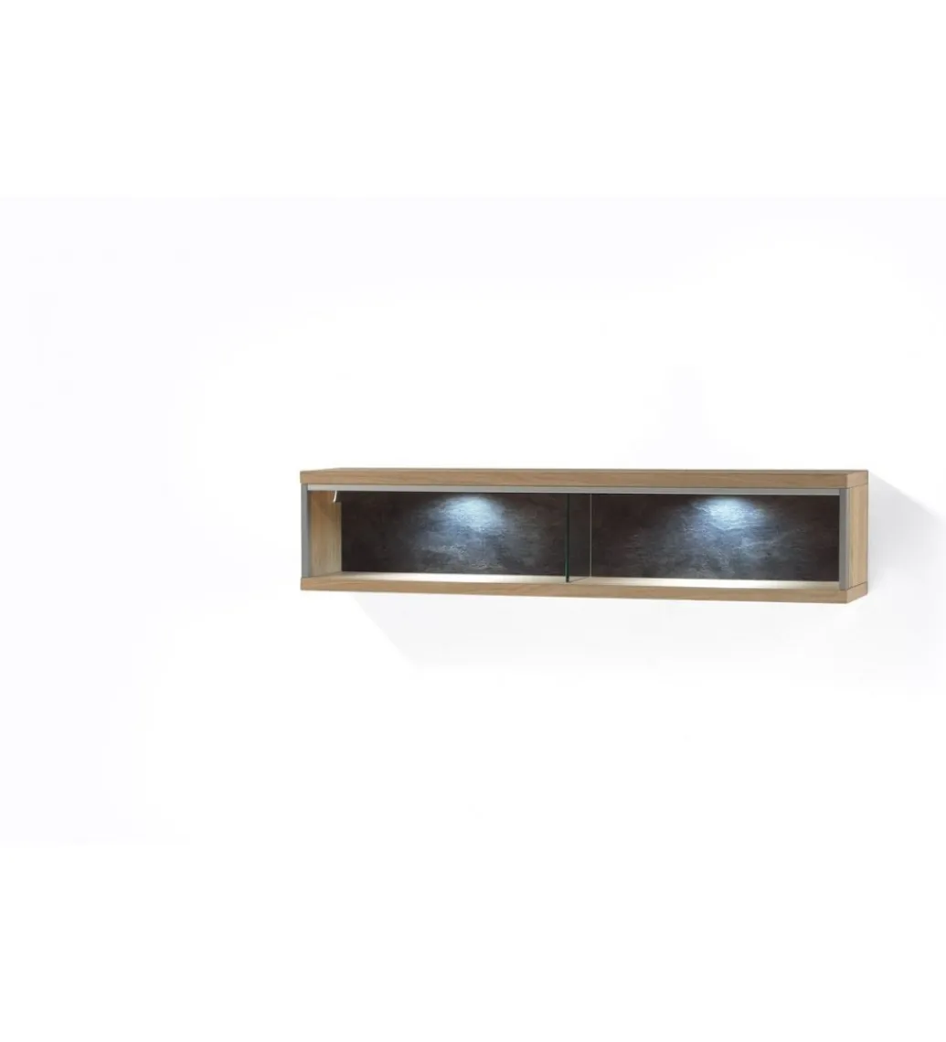 MCA Półka wisząca ESPERO 124 cm Dąb Sękaty W Kolorze Bianco