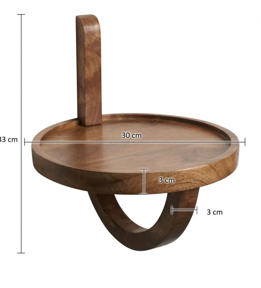 WOHNLING, GERMANY Półka wisząca LOTAR 30 cm drewno mango brąz