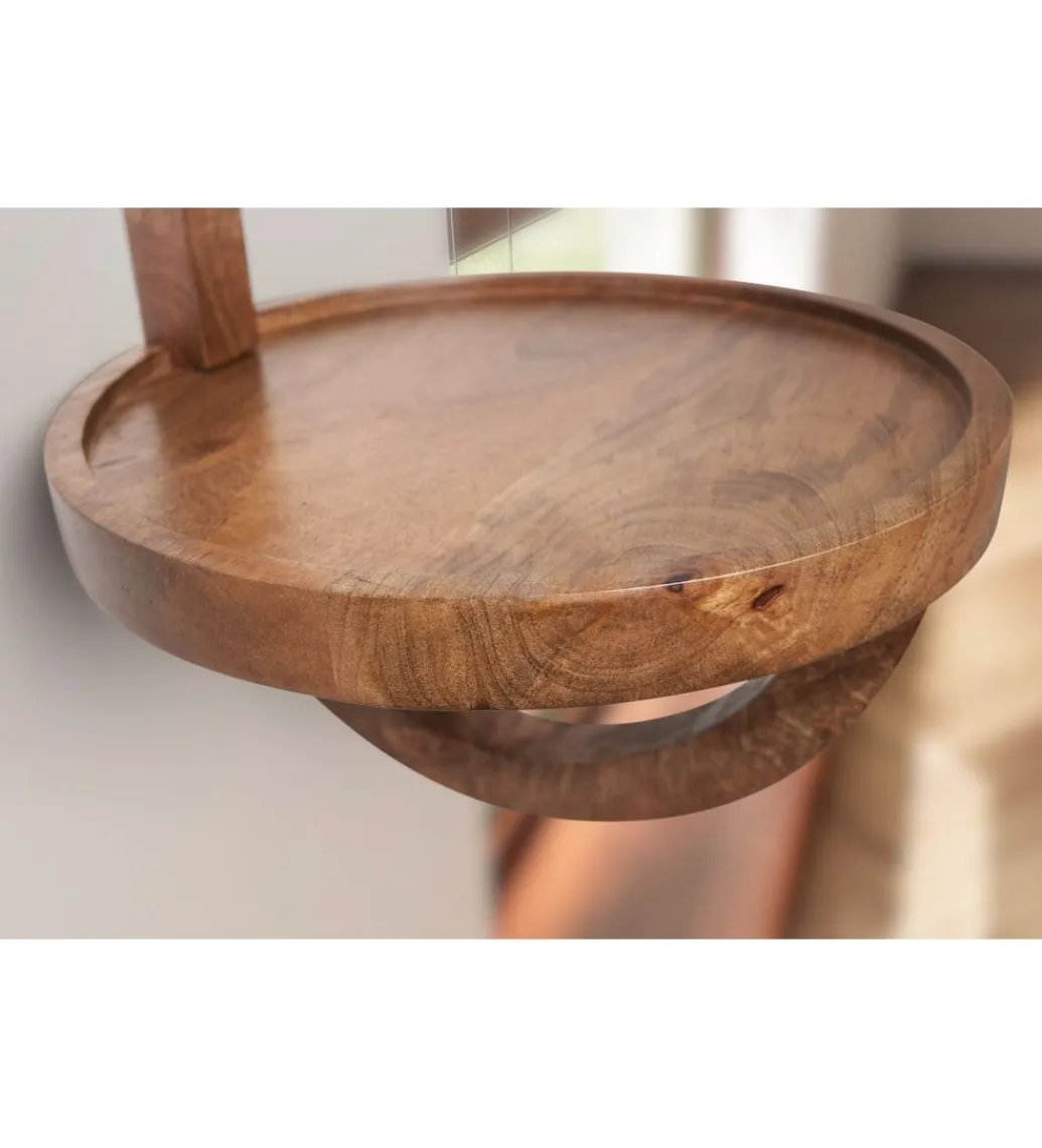 WOHNLING, GERMANY Półka wisząca LOTAR 30 cm drewno mango brąz