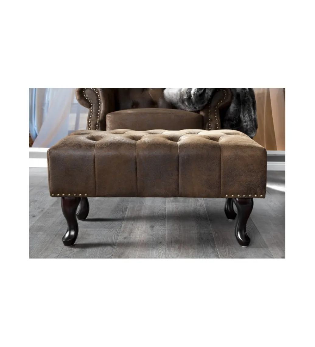 Invicta Interior Podnóżek Chesterfield antyczny brąz