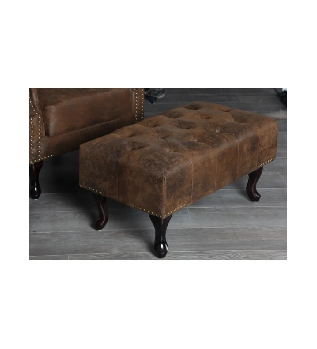 Invicta Interior Podnóżek Chesterfield antyczny brąz