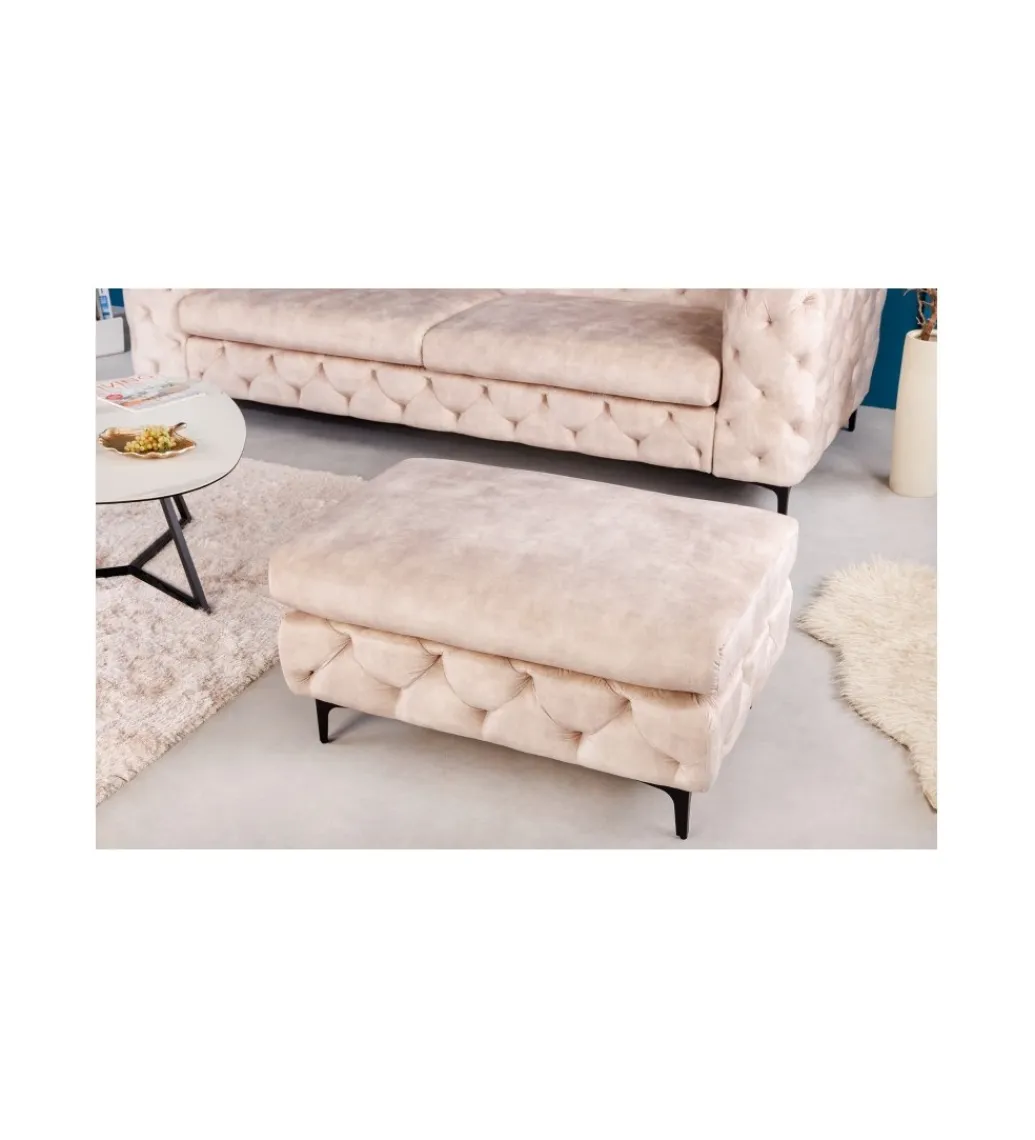Invicta Interior Podnóżek SOFIJA Modern Barock 92 cm beżowy