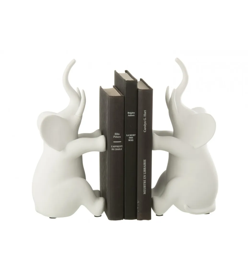 J-Line Podpora na książki Elephant set 2 biała