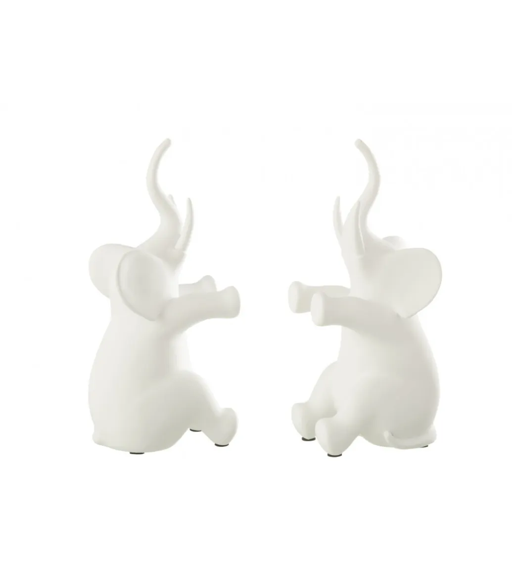 J-Line Podpora na książki Elephant set 2 biała