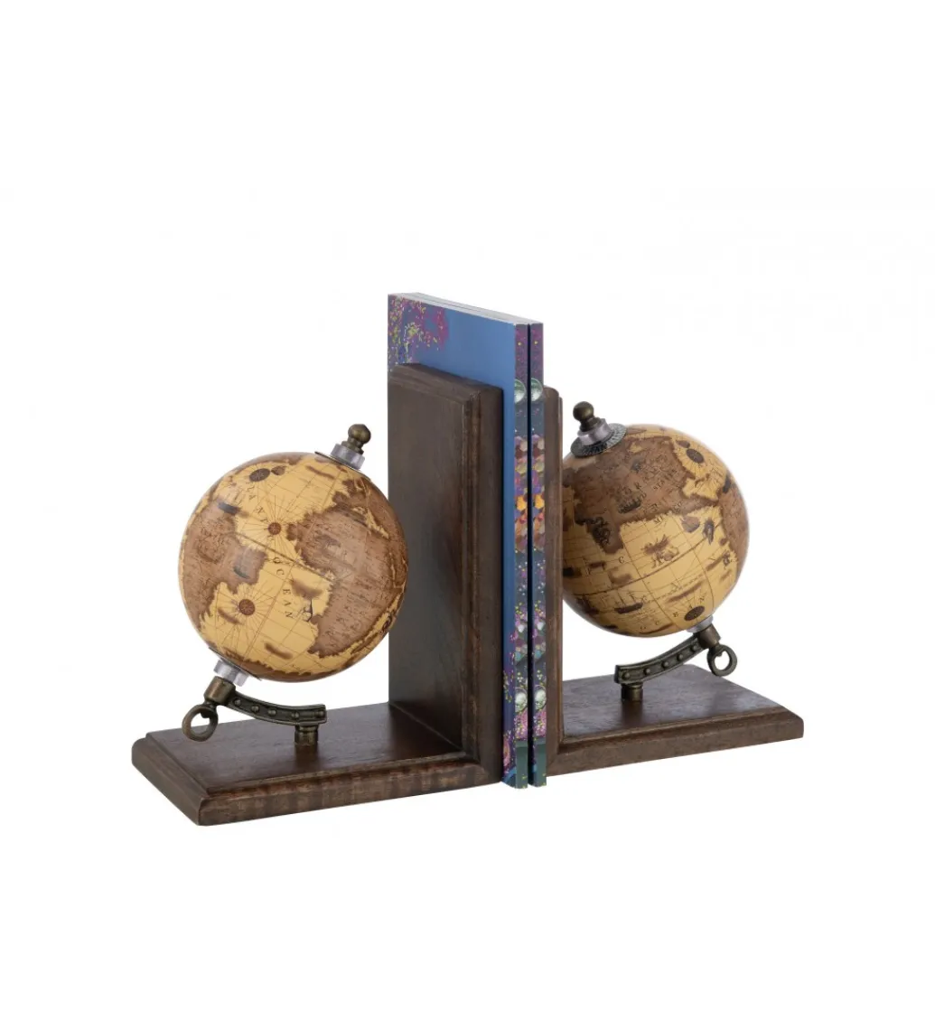 J-Line Podpora na książki GLOBE set 2 brązowa