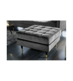Invicta Interior Pufa CANIS Velvet 80 cm szara