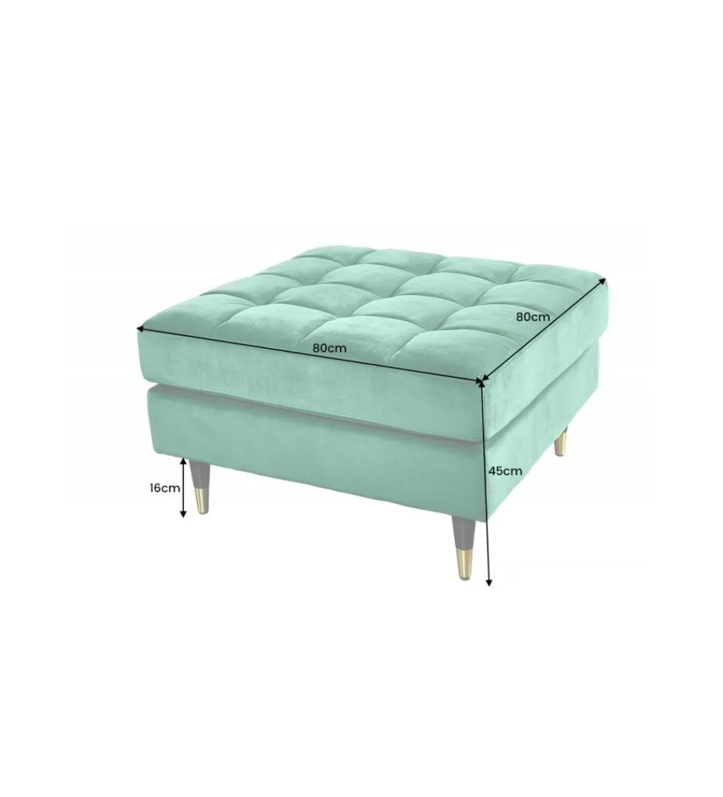 Invicta Interior Pufa CANIS Velvet 80 cm szmaragdowo zielona