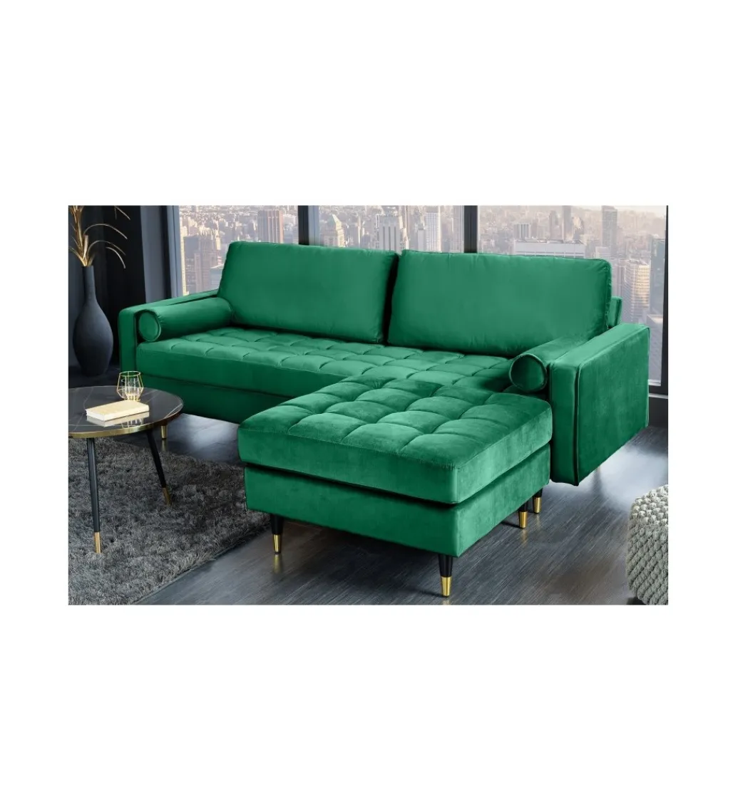 Invicta Interior Pufa CANIS Velvet 80 cm szmaragdowo zielona