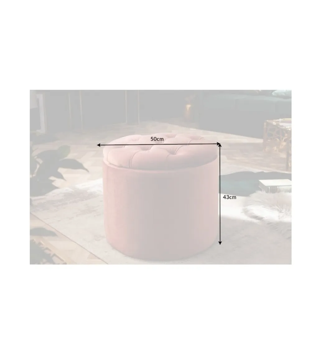 Invicta Interior Pufa FABIO II 50 Cm aksamit pudrowy róż