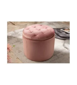 Invicta Interior Pufa FABIO II 50 Cm aksamit pudrowy róż