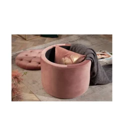 Invicta Interior Pufa FABIO II 50 Cm aksamit pudrowy róż