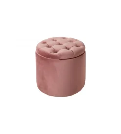 Invicta Interior Pufa FABIO II 50 Cm aksamit pudrowy róż