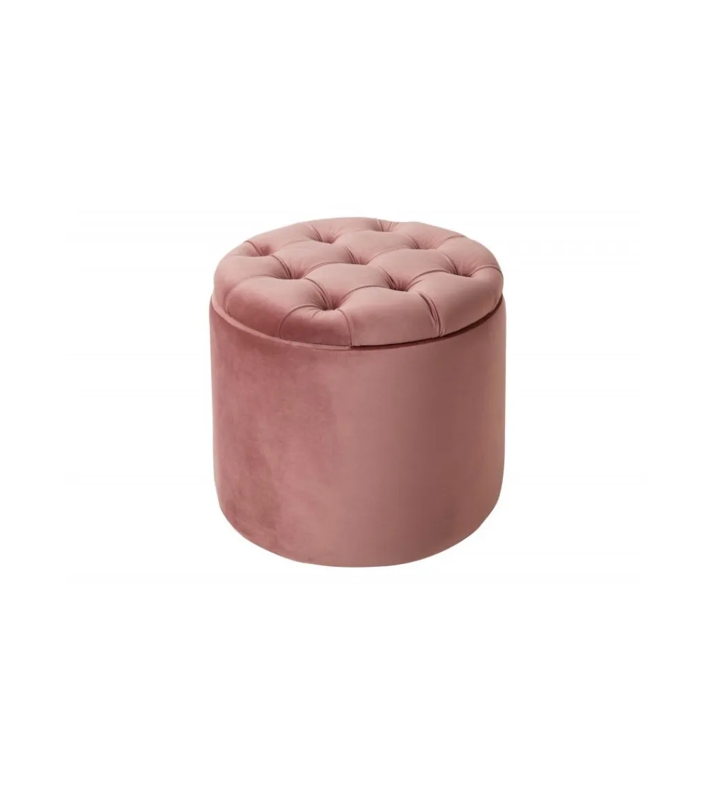 Invicta Interior Pufa FABIO II 50 Cm aksamit pudrowy róż