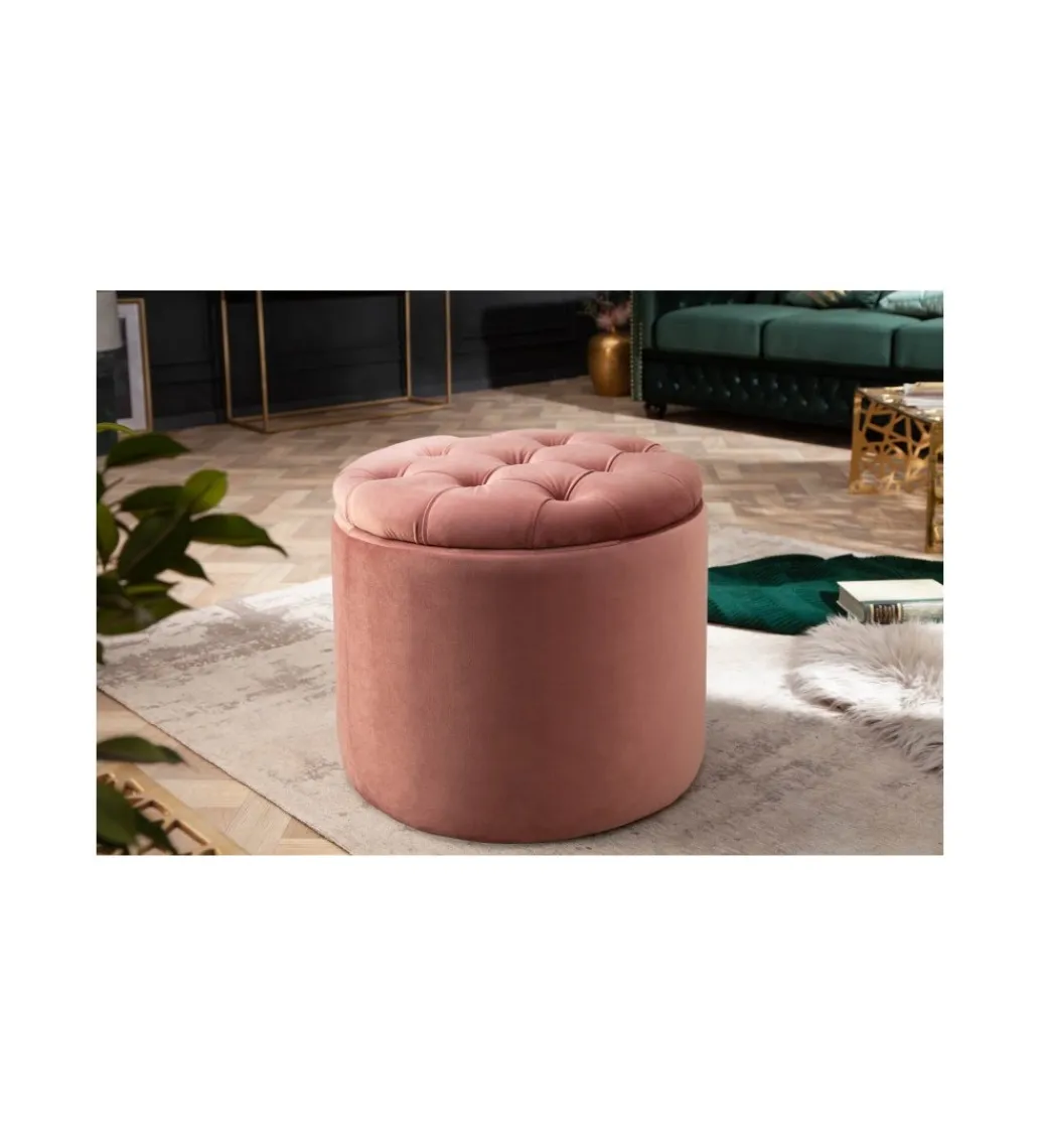 Invicta Interior Pufa FABIO II 50 Cm aksamit pudrowy róż