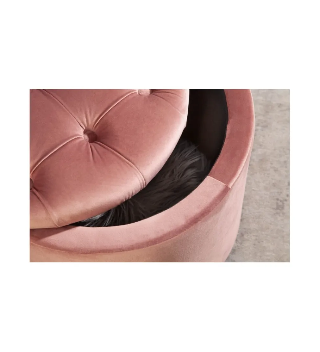 Invicta Interior Pufa FABIO II 50 Cm aksamit pudrowy róż
