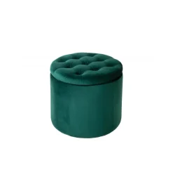 Invicta Interior Pufa FABIO II 50 Cm Aksamit szmaragdowa zieleń