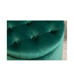 Invicta Interior Pufa FABIO II 50 Cm Aksamit szmaragdowa zieleń