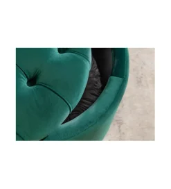 Invicta Interior Pufa FABIO II 50 Cm Aksamit szmaragdowa zieleń