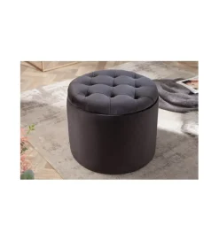 Invicta Interior Pufa FABIO II 50 Cm czarna