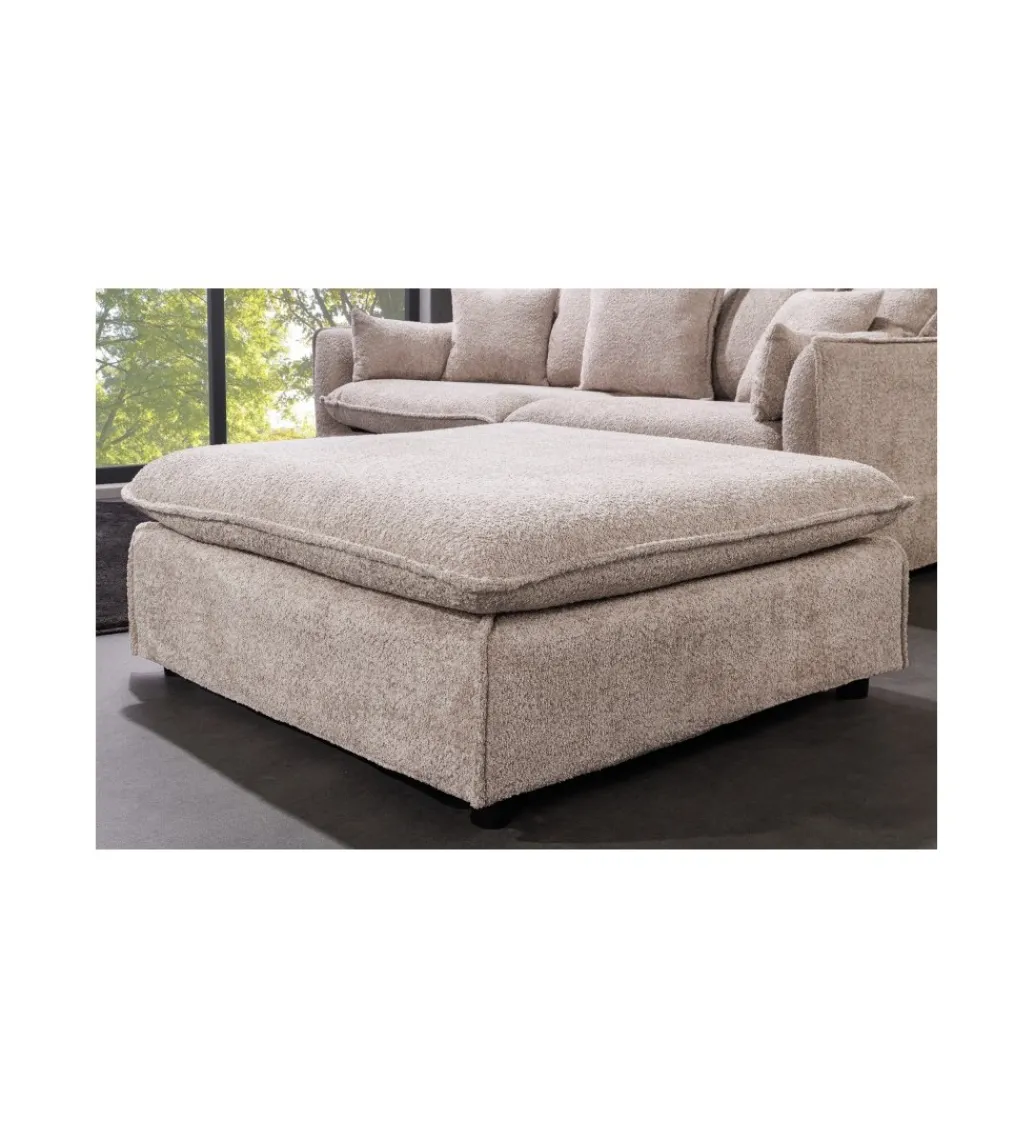 Invicta Interior Pufa HEAVENLY Heaven 100 cm Bouclé beżowa