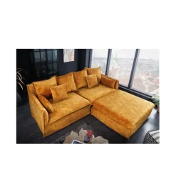 Invicta Interior Pufa HEAVENLY Heaven 100 cm musztardowa