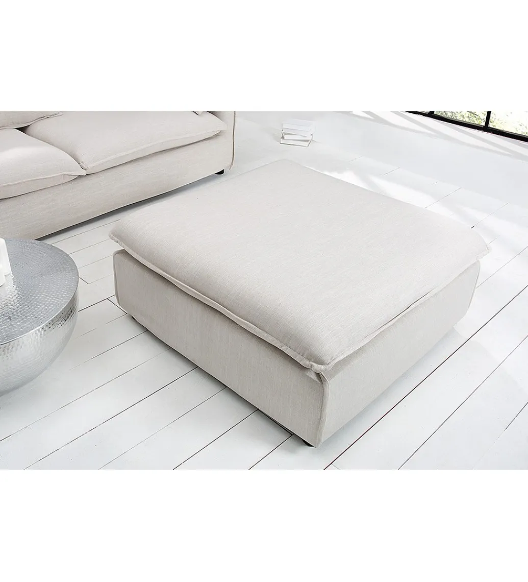 Invicta Interior Pufa HEAVENLY Heaven 100 cm naturalny len