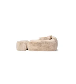 KARE Pufa MIKA FURR 131 cm kremowa