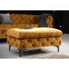 Invicta Interior Pufa MODERN BAROCK 90 cm aksamitny musztardowo żółty