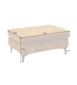 Invicta Interior Pufa MODERN BAROCK 90 cm aksamitny musztardowo żółty