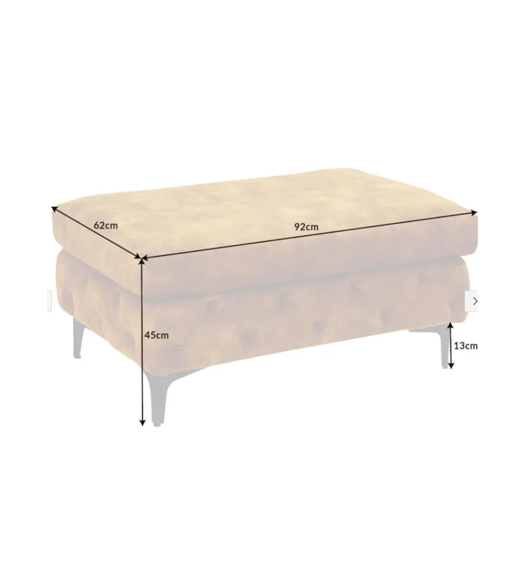 Invicta Interior Pufa MODERN BAROCK 90 cm aksamitny musztardowo żółty