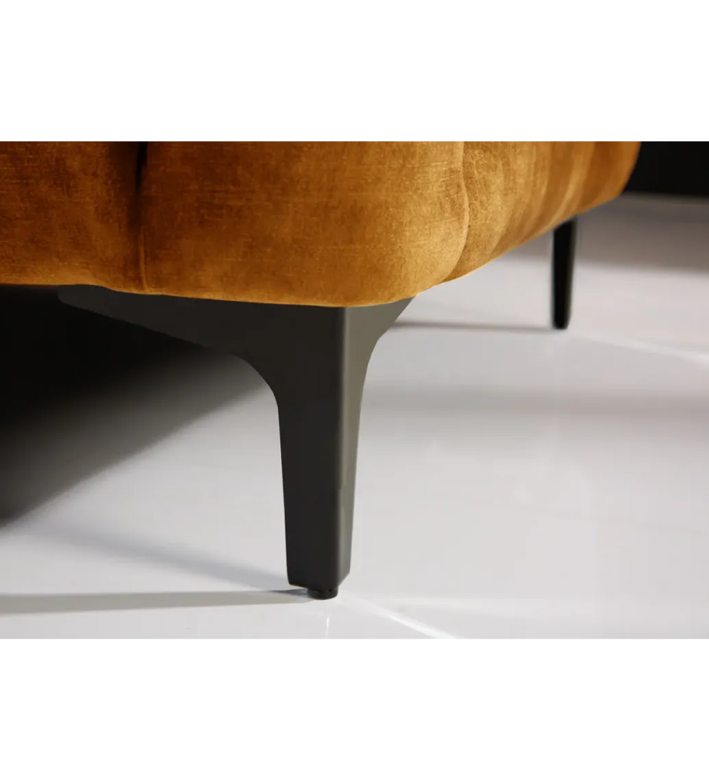Invicta Interior Pufa MODERN BAROCK 90 cm aksamitny musztardowo żółty