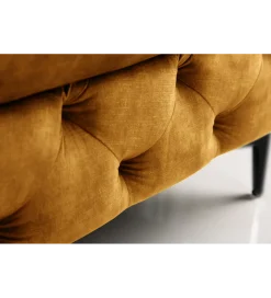Invicta Interior Pufa MODERN BAROCK 90 cm aksamitny musztardowo żółty