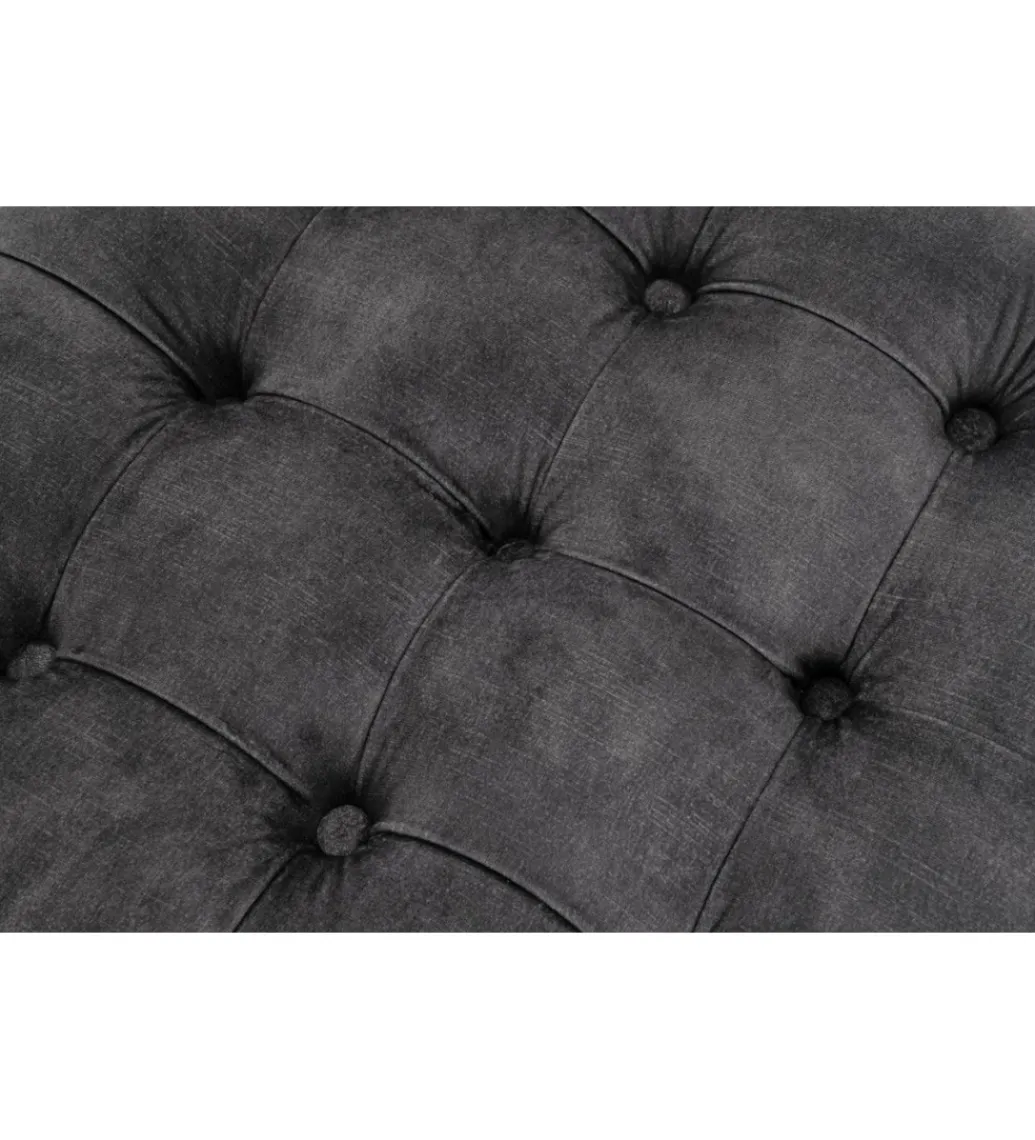 Invicta Interior - przedsprzedaż Pufa MODERN BAROCK STORAGE 50 cm welur szary
