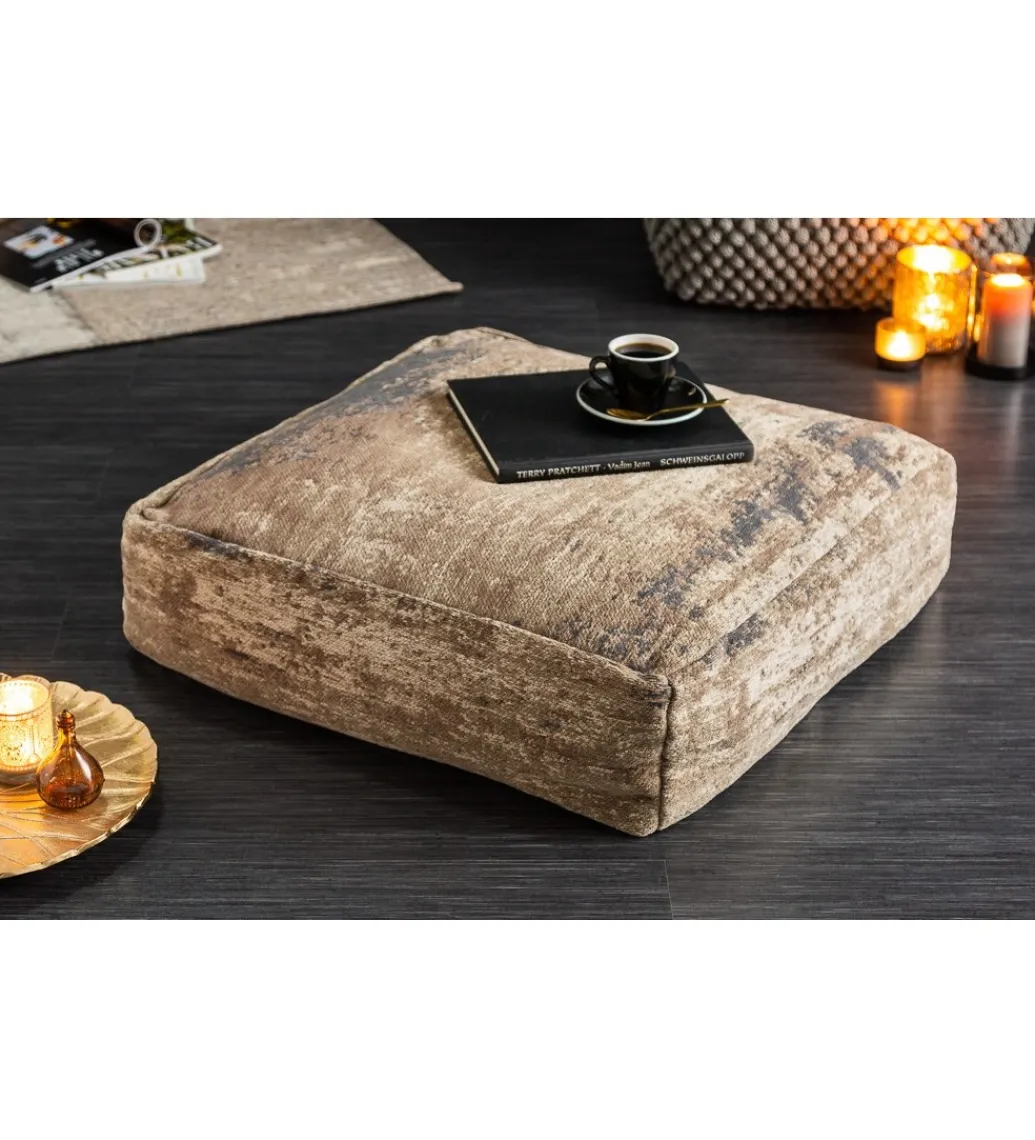 Invicta Interior Pufa Na Podłogę Abstrakt 70 Cm brązowa