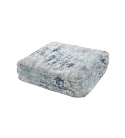 Invicta Interior Pufa na podłogę Cabernet Sauvignon 70 cm niebiesko beżowa